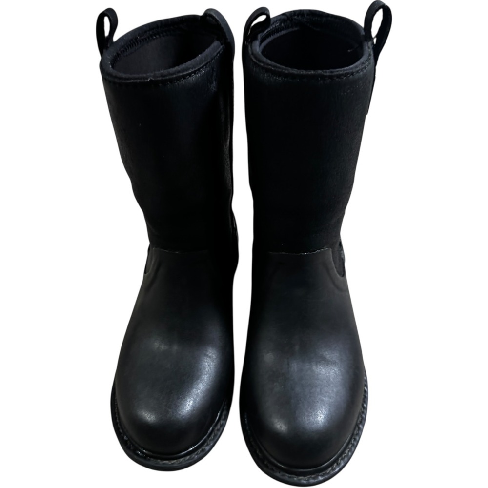 Bogs Mason‎ Leather Boots Womens 6 Black Excellent Mid Calf Pull On 52438
